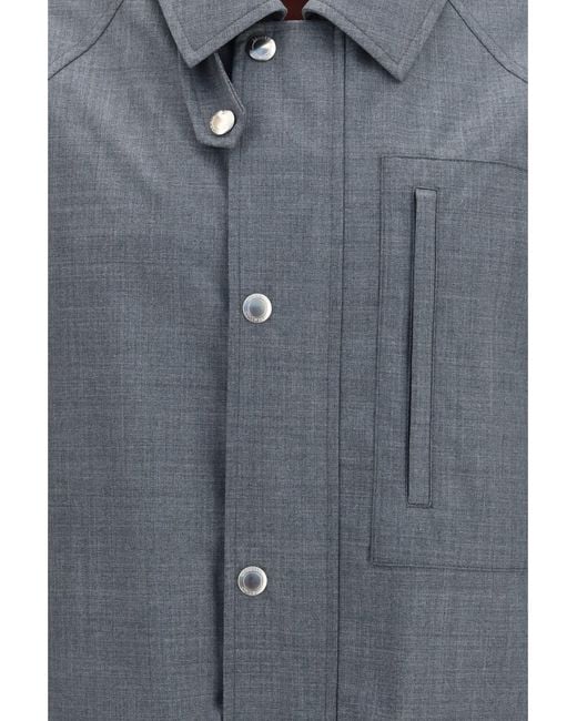Brunello Cucinelli Blue Virgin Wool Jacket With Pockets for men