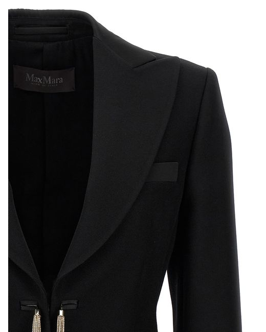 Max Mara Black "Grain De Poudre Smoking