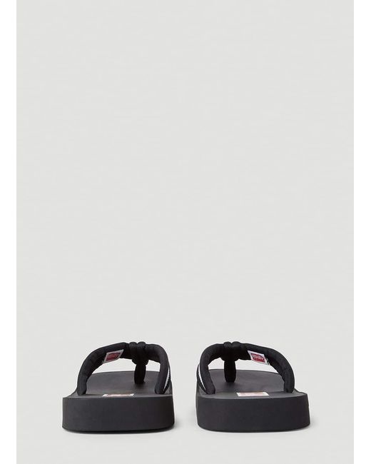 KENZO Black Logo Patch Flip Flops