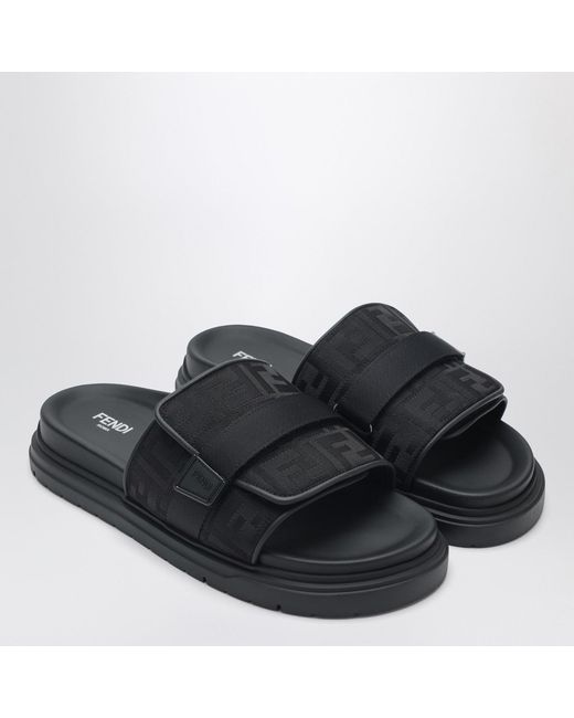 Fendi Black Chunky Slides for men