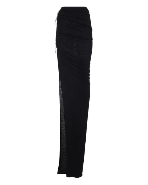 Rick Owens Black Long Skirt With Slit