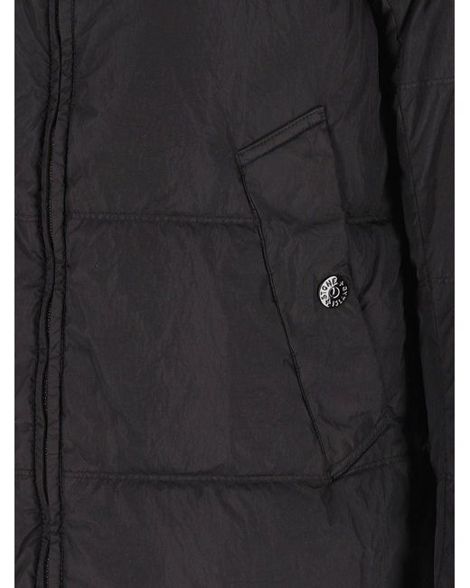Stone Island Black Down Jacket for men