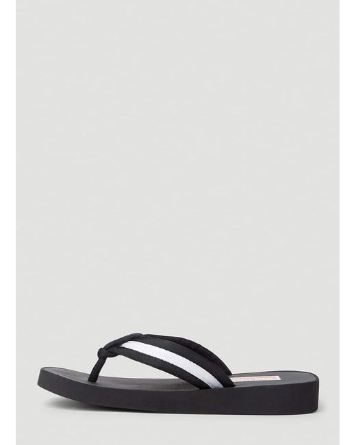 KENZO Black Logo Patch Flip Flops