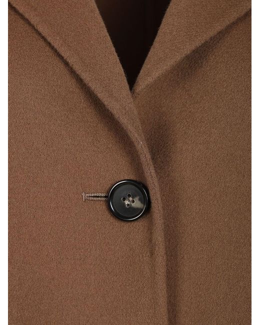 Max Mara Brown Single-Breasted Double Wool Jacket