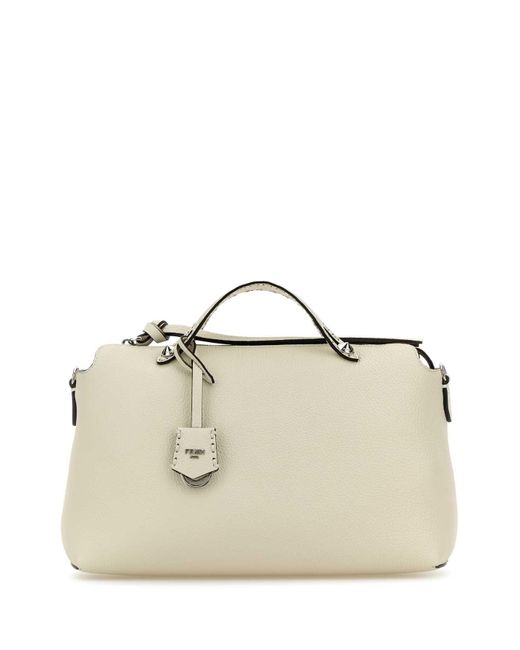 Fendi Natural Ivory Leather Large By The Way Handbag