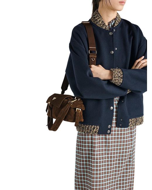 Prada Brown Explore Medium Suede Shoulder Bag