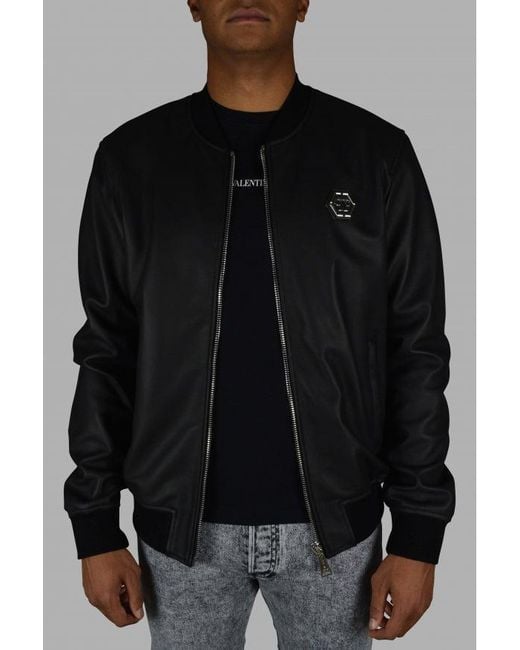 Philipp Plein Black Bomber Jacket for men