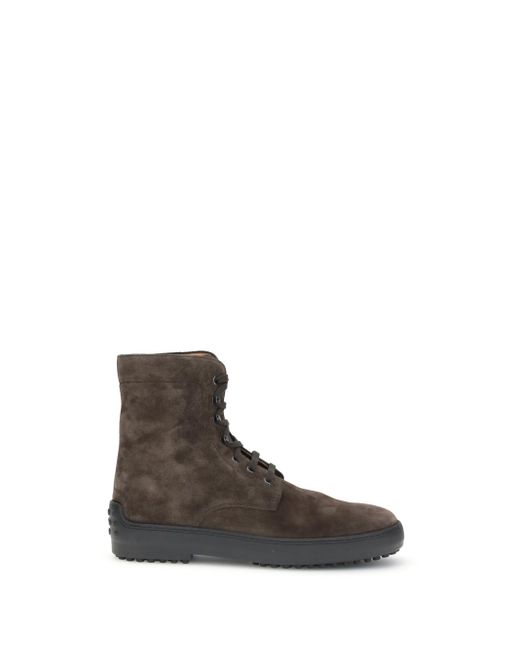 Tod's White Suede Ankle Boots for men
