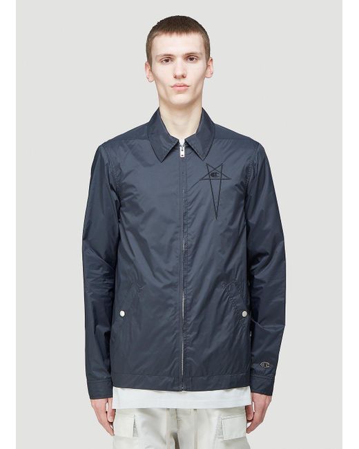 Rick Owens × Champion WORKER WINDBREAKER Rick Owens Black Champion Edition Worker Windbreaker Jacket