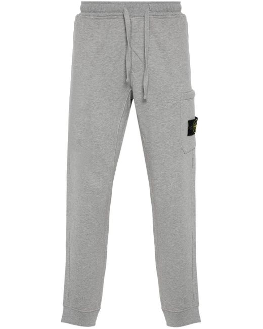 Stone Island Gray Fleece Tracksuit Pants for men
