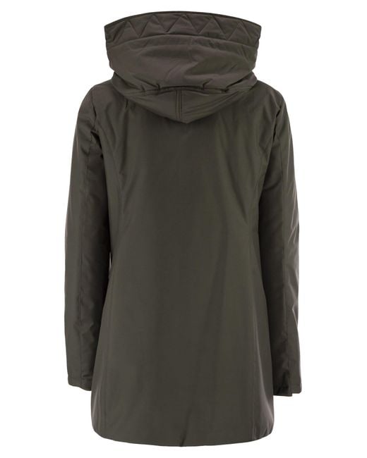 Fay Black Technical Gabardine Toggle Coat