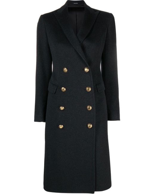 Tagliatore Black Wool And Cashmere Coat