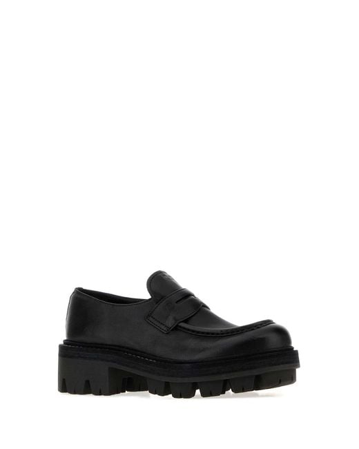 Prada Black Leather Loafers