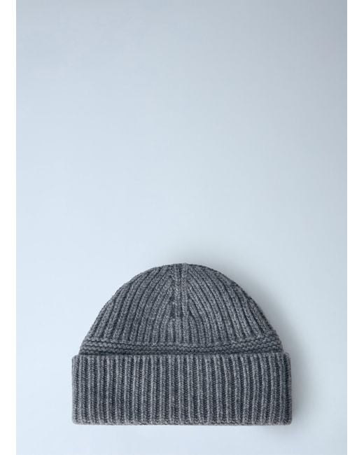 Miu Miu Blue Logo-Patch Wool Beanie
