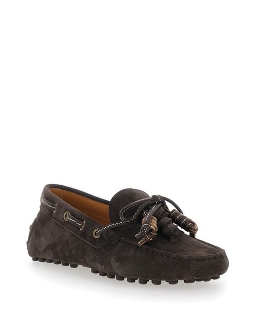 Tod's Black Suede Mocassin