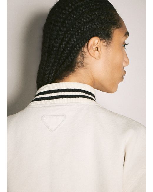 Prada Natural Canvas Bomber Jacket