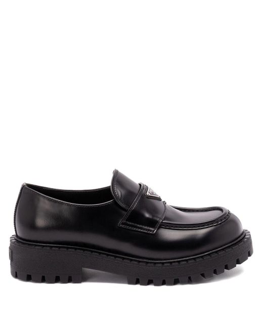 Prada Black Leahter Loafers for men