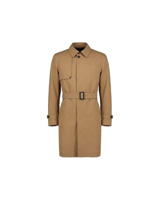 Herno Natural Belted Single-Breasted Coat for men