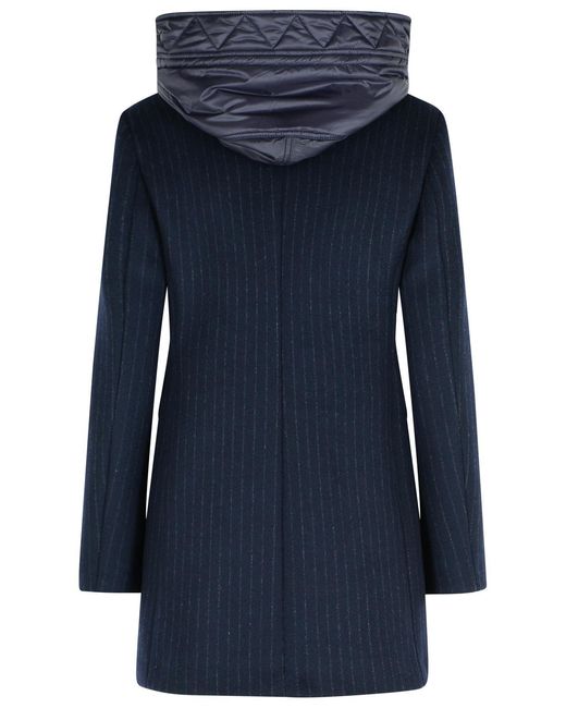 Fay Blue Wool Blend Coat