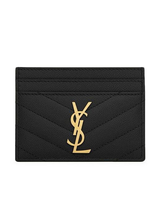 Saint Laurent Black Cassandre Matelassã Card Case