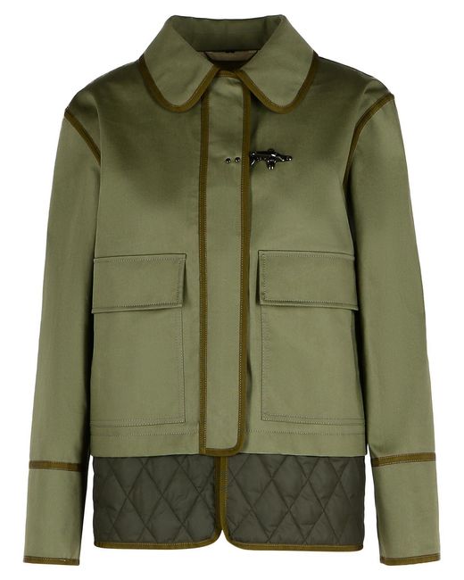 Fay Green Cotton Blend Jacket