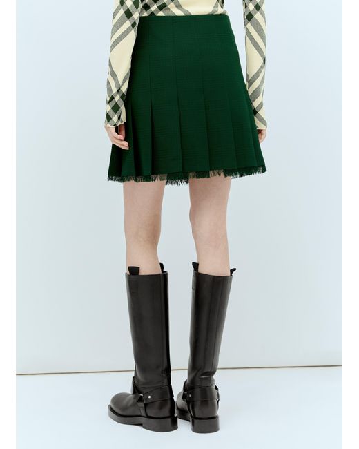 Burberry Green Wool Kilt