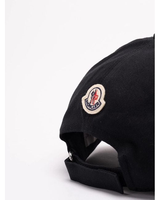 Moncler Black Baseball Cap for men