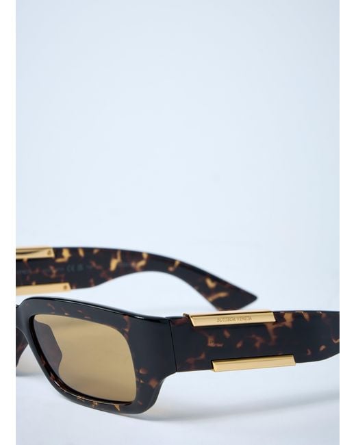 Bottega Veneta White Dash Rectangular Sunglasses for men