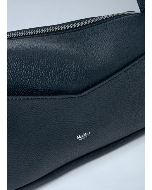 Max Mara Blue Rectangular Leather Shoulder Bag