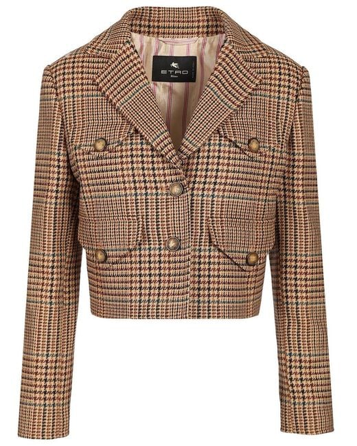 Etro Brown Cropped Blazer