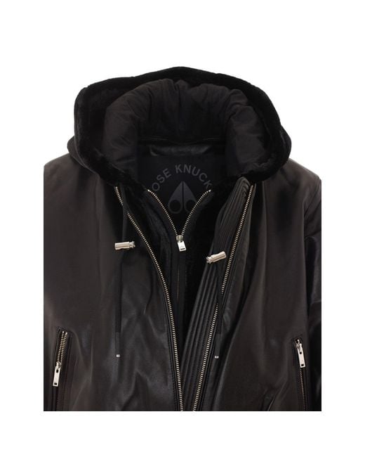 Moose Knuckles Black Cardin Bomber