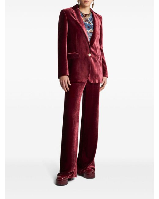 Etro Red Viscose-Silk Chic Outerwear Jacket