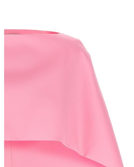 Alberta Ferretti Pink Cropped Mantle