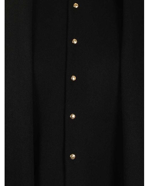Céline Black Wool Jacket With Removable Scarf