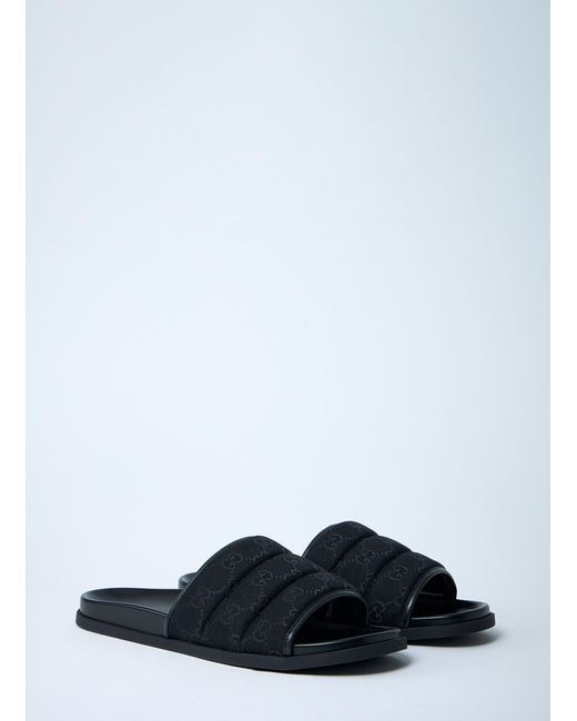 Gucci White Gg Slides for men