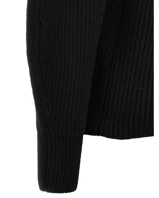 Jil Sander Black Ribbed Sweater