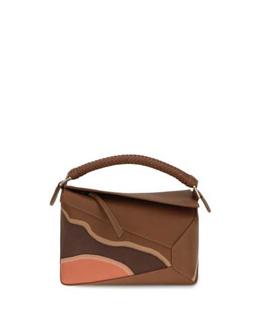 Loewe Brown Puzzle Mini Landscape Handbag