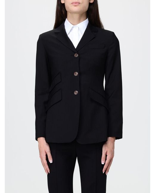 Max Mara Blue Single-Breasted Cropped Blazer
