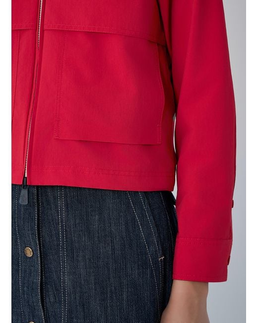Moncler Red Zip-Up Cotton Jacket