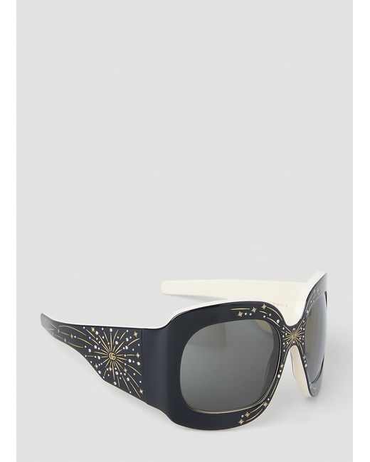 Gucci Gray Oversize Square Frame Sunglasses