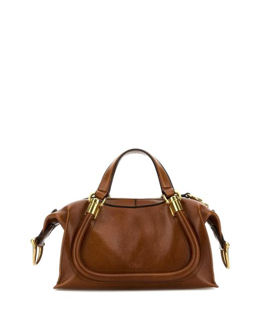 Chloé Brown Leather Paraty 24 Handbag