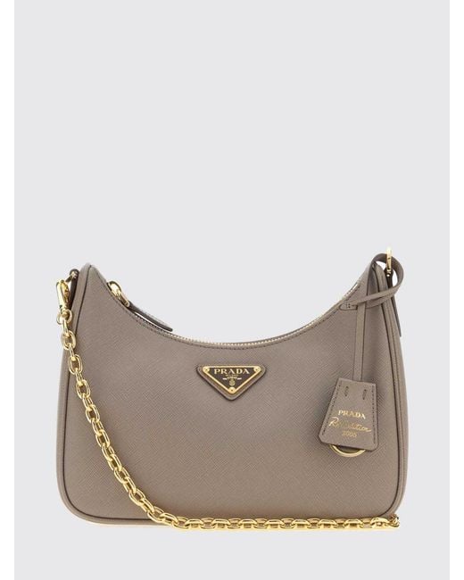 Prada Gray Shoulder Bag Mud