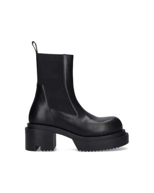 Rick Owens Black Chelsea "Beatle Bogun" Boots for men