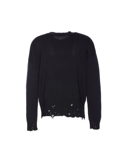 Marni Blue Sweater With Symbol Embroidery for men