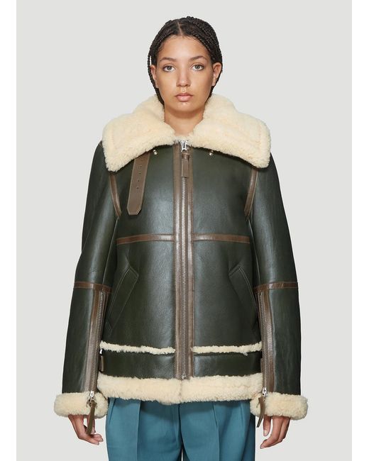 Acne Gray Long Raf Shearling Jacket