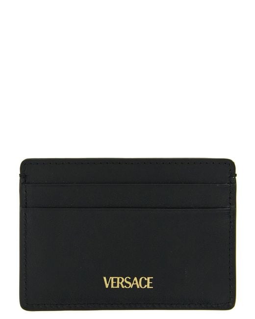 Versace Black 'V Logo' Card Holder for men