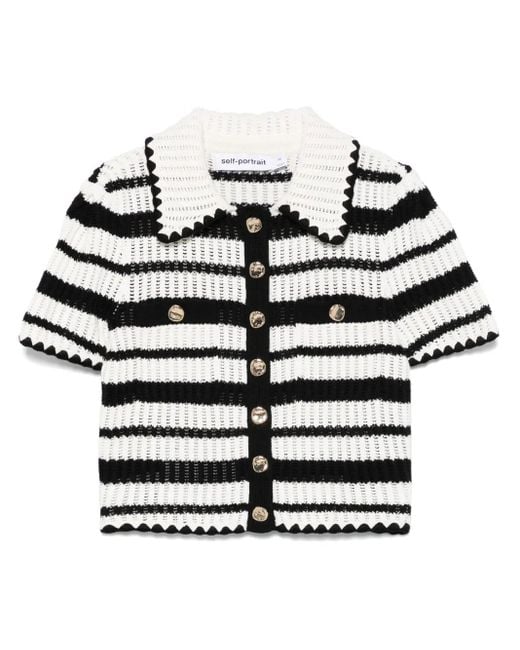 Self-Portrait White Striped Top