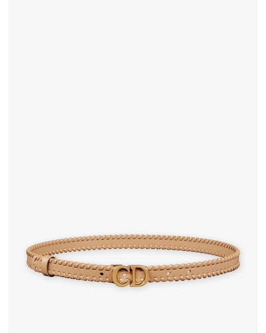 Dior White Dior Saddle Leather Belt
