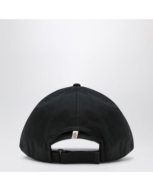 Moncler Black Baseball Cap With Logo Patch for men