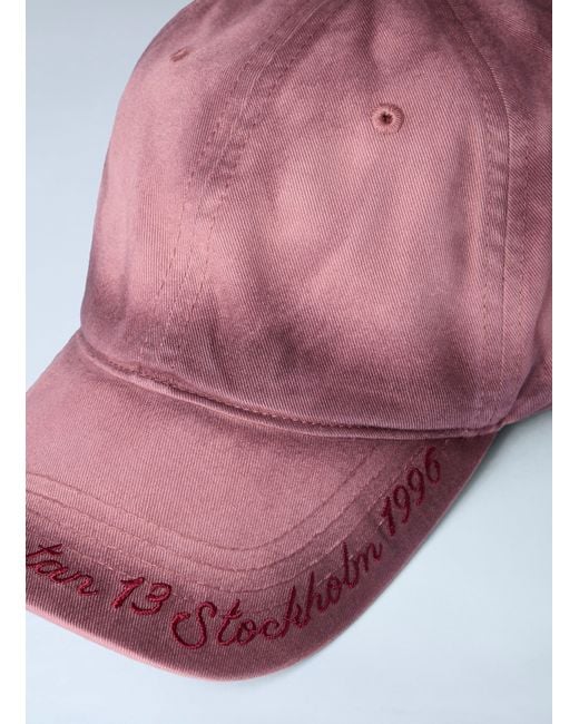 Acne Pink Washed Baseball Cap